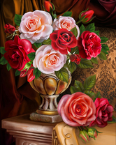 Букет роз в изящной вазе (20шт)