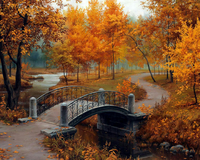 Без бренда «Коробка 20 шт: Осенний парк с мостом» в Липецке