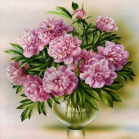 Без бренда «Пионы в круглой прозрачной вазе (20шт)» в Липецке