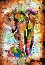 Большой слон на ярком фоне