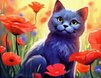 Без бренда «Серый котик и маки» в Липецке в интернет-магазине  Без бренда «Серый котик и маки» в Липецке