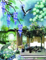 Без бренда «Сад с беседкой, цветами и птицей» в Липецке в интернет-магазине  Без бренда «Сад с беседкой, цветами и птицей» в Липецке