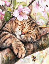 Без бренда «Волосатый котик спит на ветви яблони» в Липецке