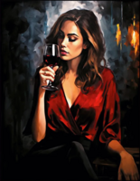 Без бренда «Девушка в красном платье с бокалом вина» в Липецке в интернет-магазине  Без бренда «Девушка в красном платье с бокалом вина» в Липецке