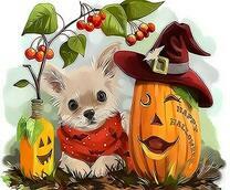 Щенок и тыква